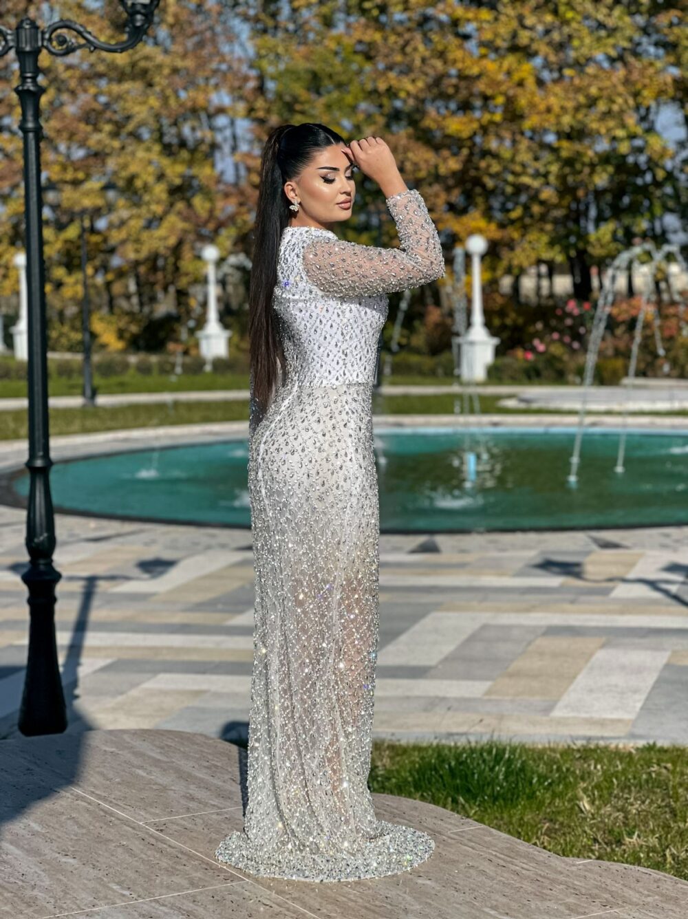 Sparkling White Crystal Gown - Image 2