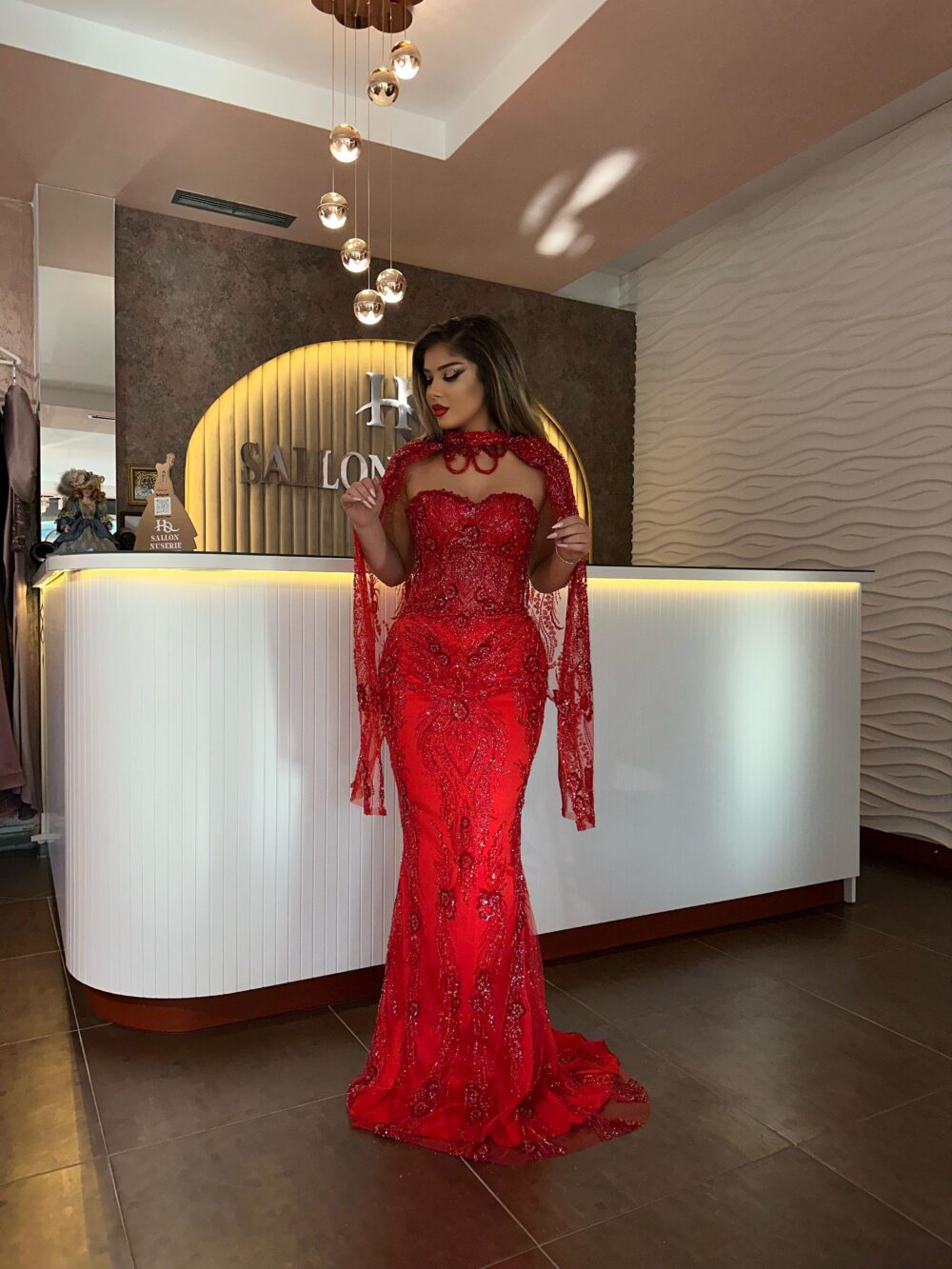 Red Elaborate Embellished