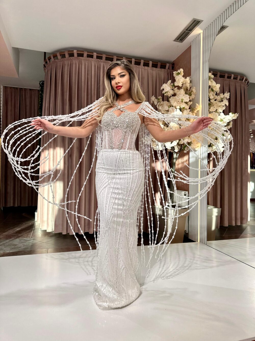 Intricate Beaded White