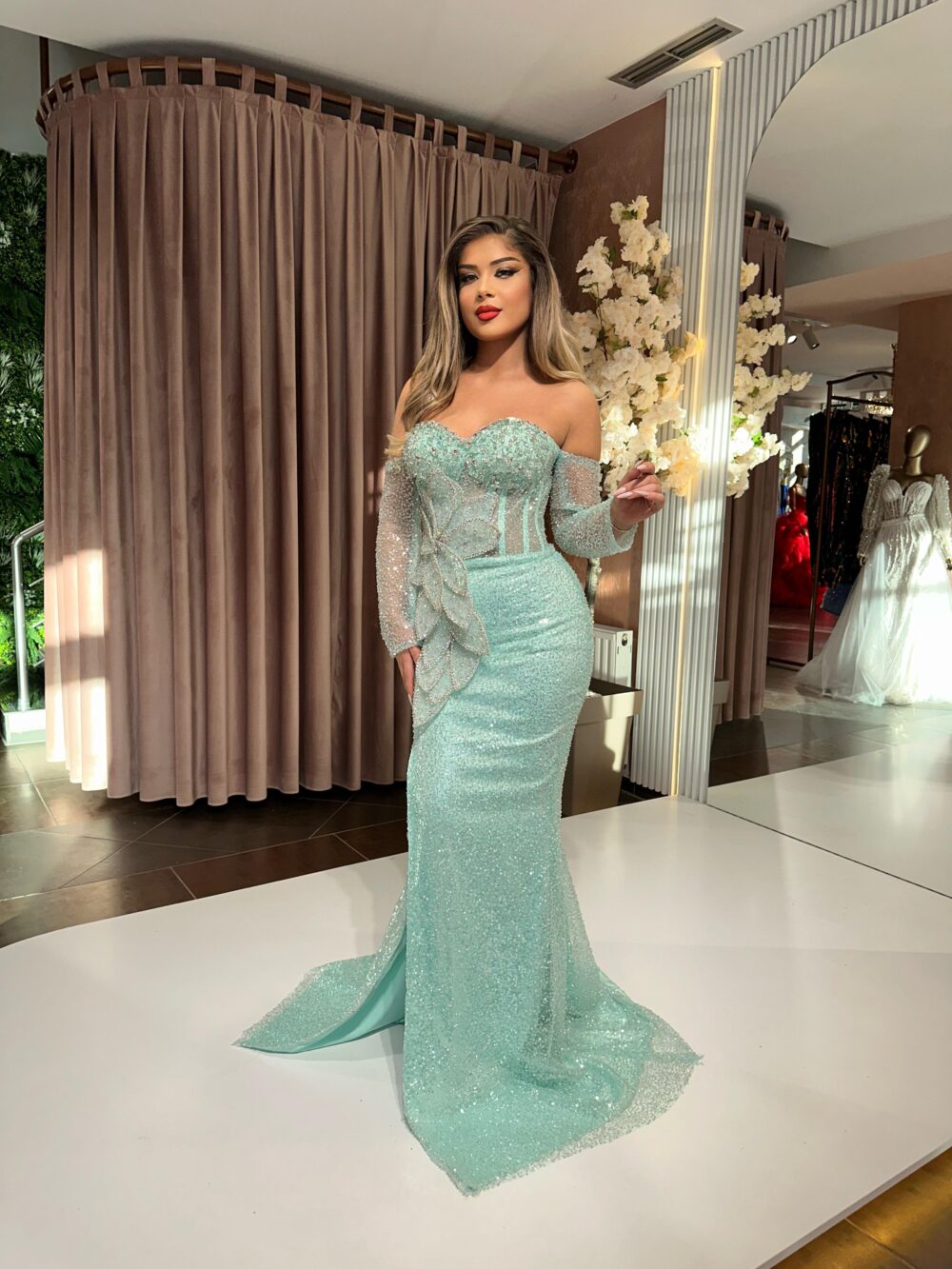 Light Blue Beaded
