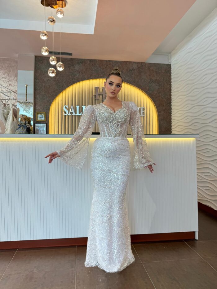 Exquisite Beaded White Lace
