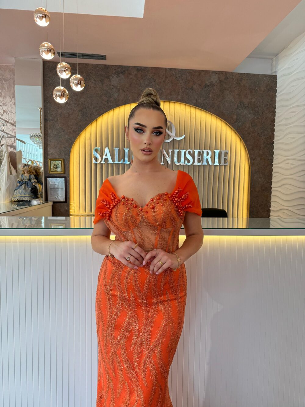 Orange Sequin Beaded - Image 2